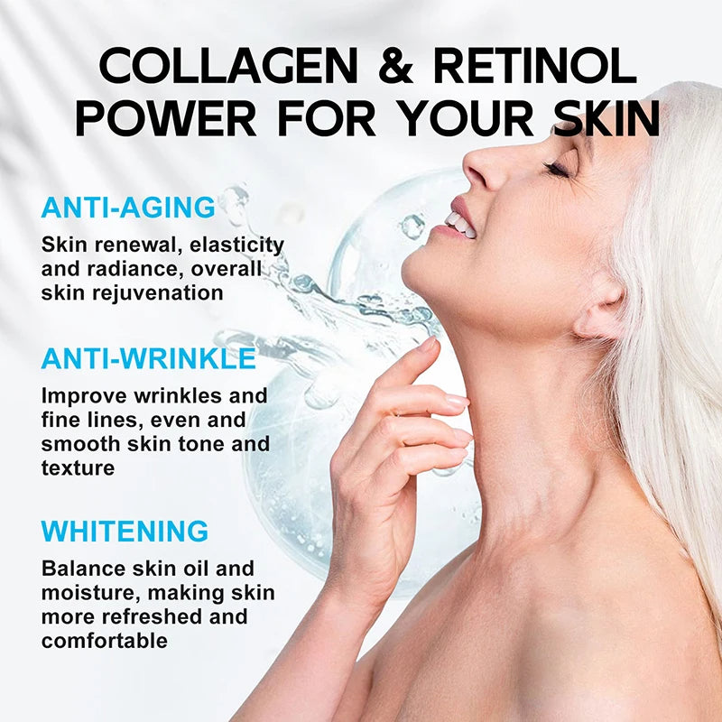 VIRAL! Face & Neck Retinol-Collagen Cream, Anti Aging Day & Night Face Cream with Hyaluronic 1.7 Fl Oz