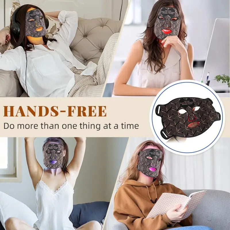 Red Light Therapy for Face, 7＋1 Colors LED Face Mask Light Therapy with 850NM Near-infrared, Portable Rechargeable Red Light Therapy Mask Skin Care Device at Home and Travel for Anti-Aging